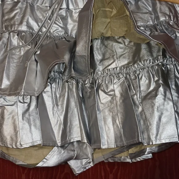 SHUG La La Silver Ruffled Skirt/Skort Women's S M L NWT